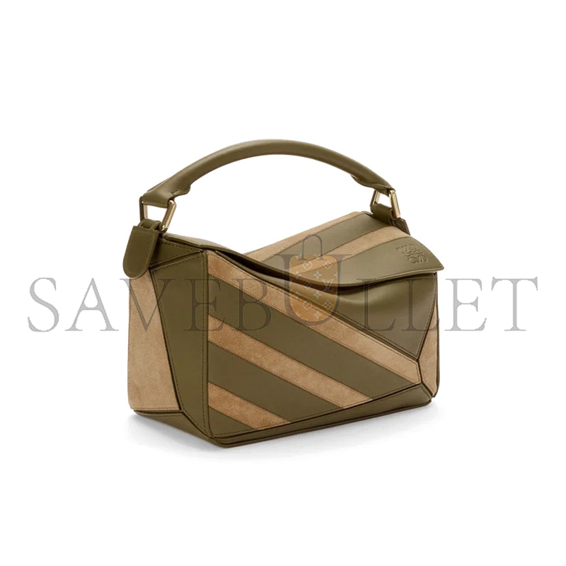 L0ew* SMALL PUZZLE BAG IN CLASSIC CALFSKIN AND SUEDE A510S21XCE (24.5*16.5*10.5cm)